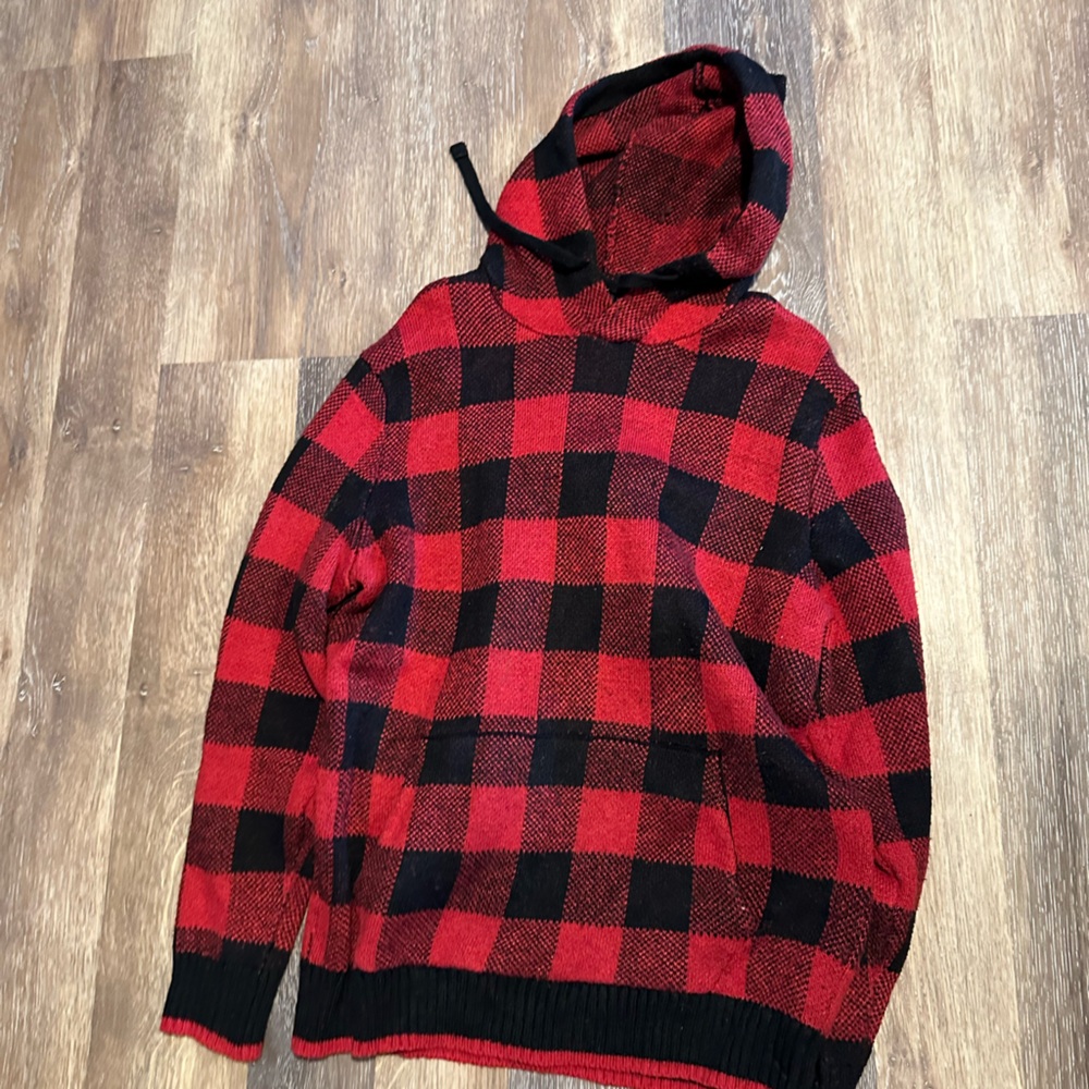 Buffalo plaid hooded sweatshirt